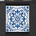 Dishwasher Magnet Cover Blue Ethnic Flower Paisley Reusable Dishwasher Magnetic Cover Sticker Decorative Dish Washer Door Cover Panel for Home Kitcen Appliance
