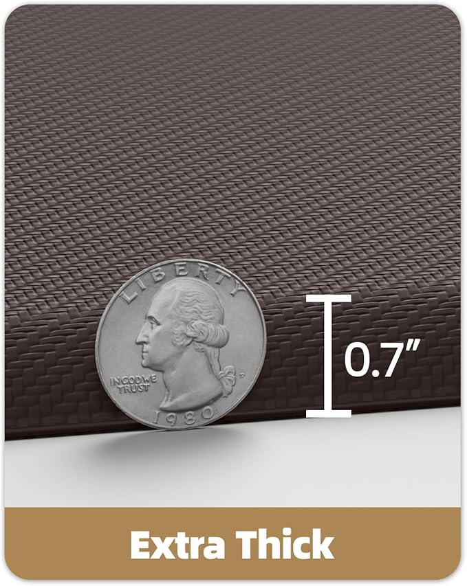 Color&Geometry 0.71" Extra Thick Anti Fatigue Cushion Kitchen Floor Mat,Easy Clean, Water & Oil Proof, Non Slip, Foam Padded Runner Rug for Front Sink,20"x 39" Brown (2.0 Version)