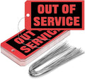 Spakon Out of Service Tags 6.22 x 3.15 Inches Maintenance Required Red Tags with 12 Inches Wires Attached for Machine Equipment Inspection Maintenance(50 Packs)