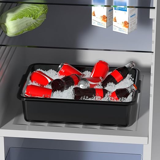 Black Small Plastic Bus Tubs, 8 L Food Service Bus Tub Box, 5 Packs