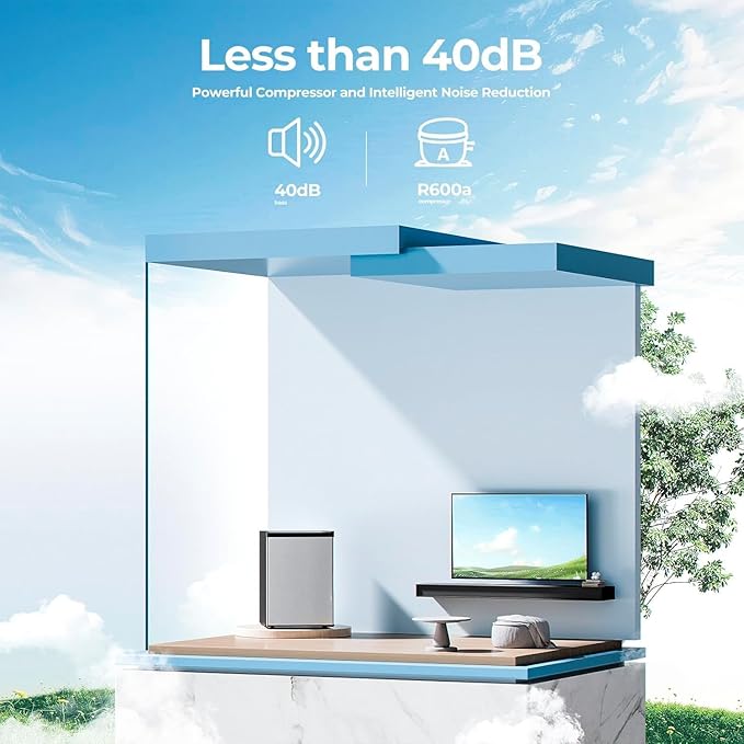 3.0 Cu.ft Small Freezer, Mini Upright Freezer with 7 Adjustable Thermostat, Removable Shelves, Reversible Single Door, for Bedroom/Home/Dorms/Apartment (Silver)