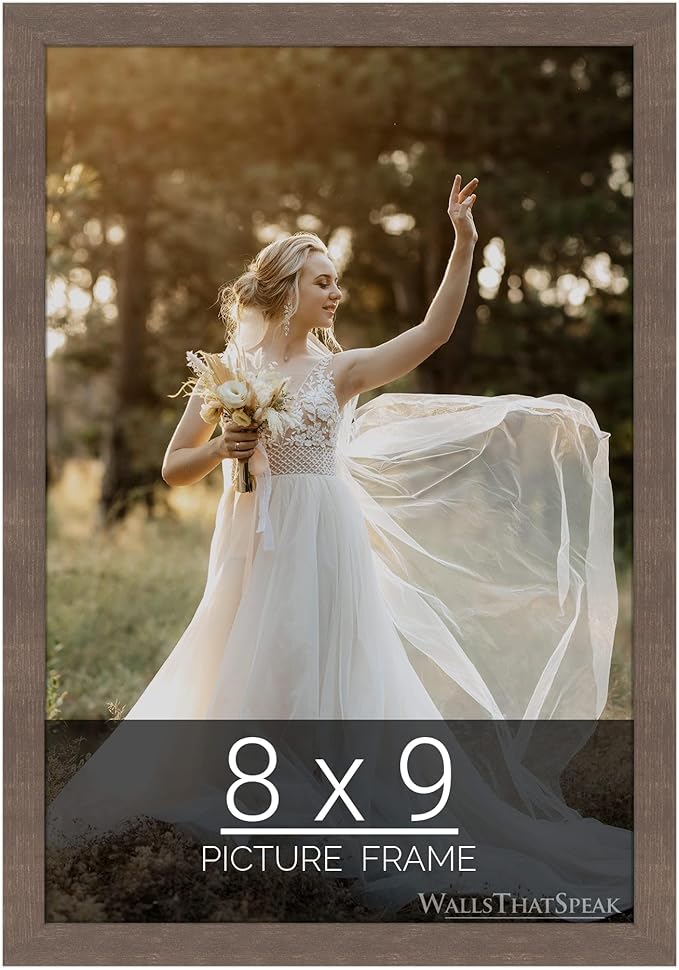 wallsthatspeak 8x9 Brown American Barn Picture Frame for Puzzles Posters Photos or Artwork