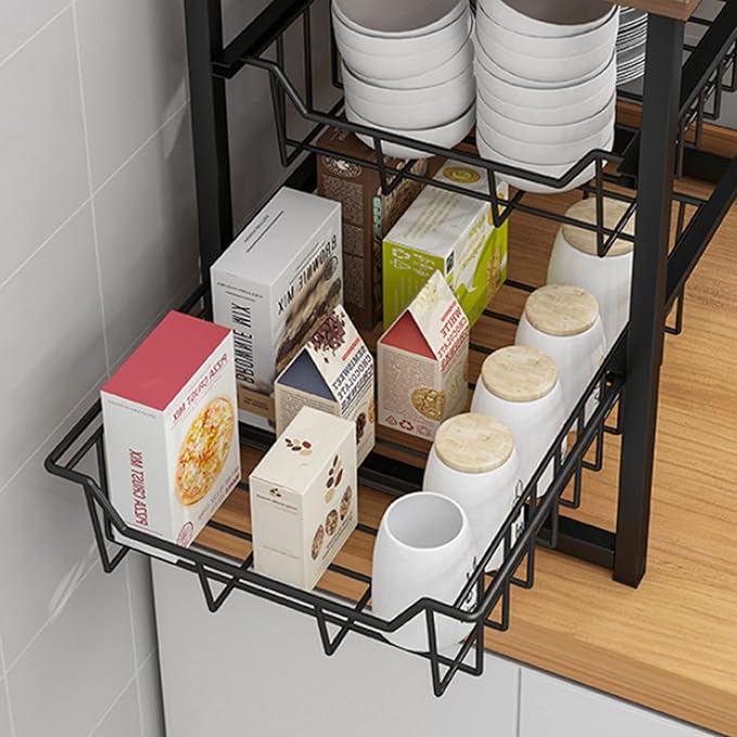 Microwave Storage Rack Microwave Oven Rack Stand Kitchen Counter Top Organizer Counter Toaster Storage Stand Dish Rack Utility Organizer Shelf Stand/30.5Cm, 51.5Cm