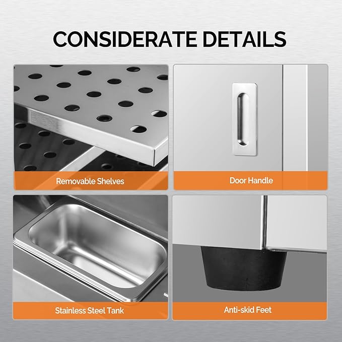 ROVSUN Hot Box Food Warmer Pizza Warmer w/Removable Shelves Water Tray, 4-Tier Commercial Food Warmer Hot Holding Cabinet Pretzel Warmer Electric Countertop for Catering Buffet Restaurant