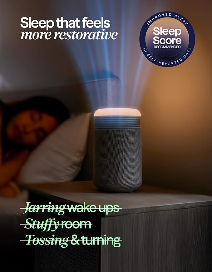 BLUEAIR Purifier for Bedroom - Mini Restful - Sunrise Clock with HEPASilent Filtration and Wake Up Light - Cleans Air and Supports Circadian Rhythm - USB-C and App Connectivity, Beige