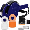 Perco Lite 1 Line Price Gun with Labels Kit - Includes 3 White Rolls, 3 Fluorescent Orange Rolls, 2 Ink Rollers, 1 Ink roll and Labels Pre-Loaded