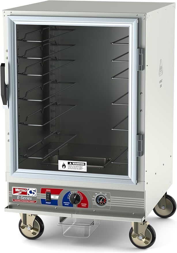 METRO C5E5-CFC-U C5 E-Series Premium Holding and Proofing Cabinet, Half Height, Full Length Clear Door, Universal Wire Slides, 120V, 60Hz, 2000W