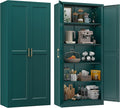 71” Metal Tall Kitchen Pantry Cabinet,Storage Cabinet with Doors and Adjustable Shelves,Modern Kitchen Hutch Cabinet,Freestanding Cupboard for Dining Living Room