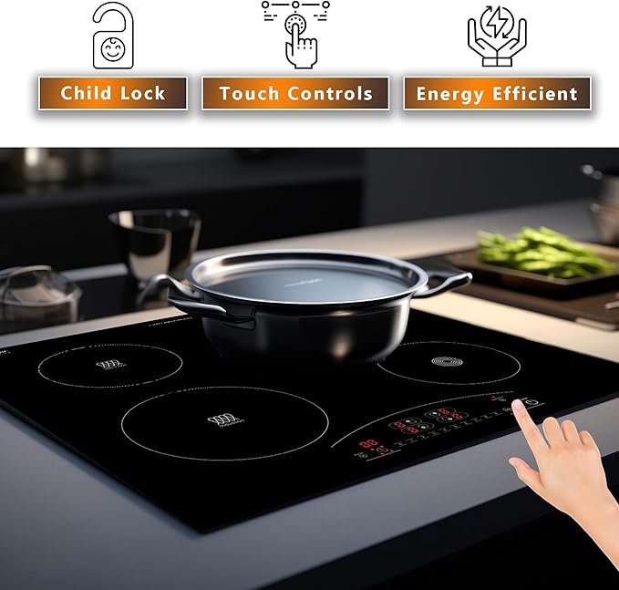 Equator 24-inch Electric Hybrid Cooktop with 2 Induction & 2 Ceramic Burners Dual Cooking Modes for Flexible, Fast, and Efficient Cooking Sleek Built-in Design