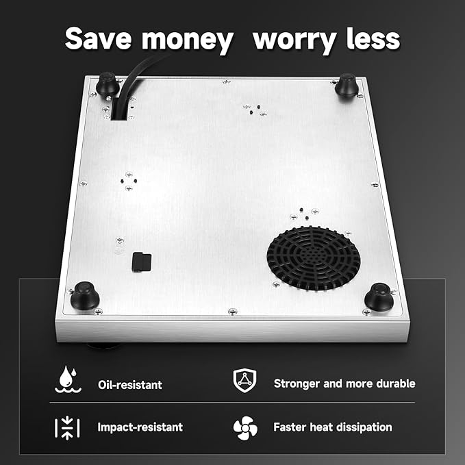 1800W Electric Hot Plate with Infrared Heating & 9 Power Levels - Commercial-Grade Electric Burner, Ceramic Cooktop with Timer, Child Safety Lock for Home Kitchen, Restaurants