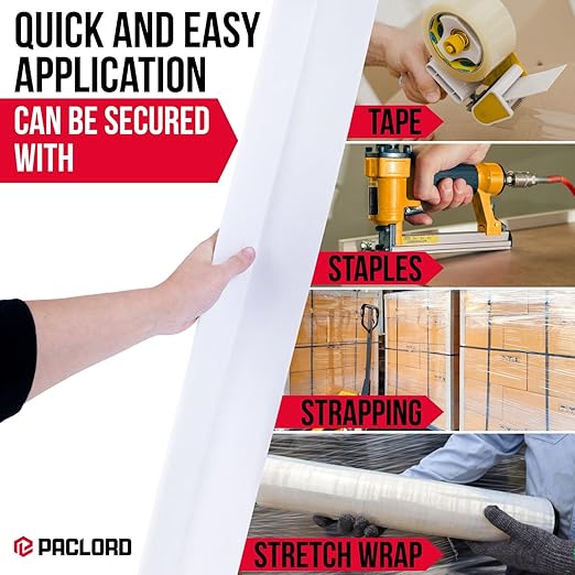Extra-Wide 48" x 3" x 3" Reinforced Cardboard Edge Protectors (Pack of 24) – 0.225" Heavy-Duty Thickness – Cardboard Edge Protectors for Shipping – American Quality Pallet Edge Protector