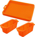 Silicone Grease Cup Liners & Spatula Mat For 36 28 22 17 Inch Blackstone Griddle Grease Catcher Grill Grease Tray Blackstone Accessories, Reusable Grill Drip Pans, Orange