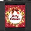 Merry Christmas Bell Bow Dishwasher Magnet Cover, Reusable Refrigerator Panel Stickers Microwave Front Door Covers Magnets for Kitchen Home Appliances Holiday Party Decorations 23 X 26 in