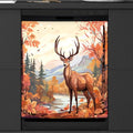 Pastel Autumn Elk Dishwasher Magnet Cover, Reusable Refrigerator Panel Stickers Microwave Front Door Covers Magnets for Kitchen Home Appliances Holiday Party Decorations 23 X 26 in
