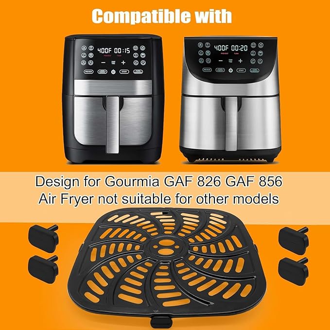 GWY Air Fryer Replacement Tray for Gourmia GAF856 GAF826 Air Fryer, Nonstick 9.8''*9.8'' square Air Fryer Replacement Parts Rack Grill Pan Grill Plate Crisper Plate for Gourmia 8QT Air Fryer