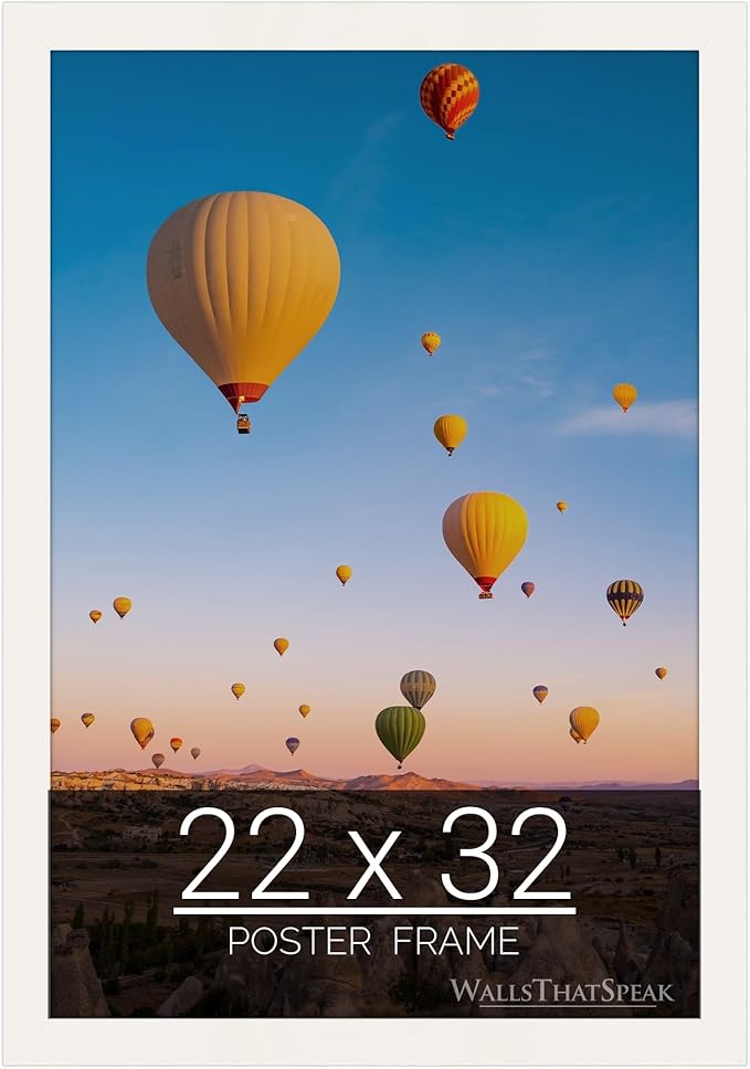wallsthatspeak 22x32 white Picture Frame for Puzzles Posters Photos or Artwork