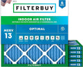 Filterbuy 13.25x13.25x1 Air Filter MERV 13 Optimal Smoke & Allergy Defense (6-Pack), Electrostatic Pleated HVAC AC Furnace Filters Replacement, Made in USA (Actual Size: 13.25 x 13.25 x 0.75)