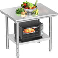 YITAHOME NSF Stainless Steel Table, 30" X 24" Work Table, 2 Shelves Metal Prep Worktable for Home Kitchen Restaurant Garage Warehouse Outdoor