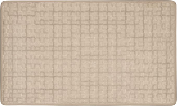 Achim Home Furnishings Woven-Embossed Faux-Leather Anti-Fatigue Mat - 18in x 30in - Tan