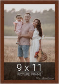 wallsthatspeak 9x11 Dark Walnut Rustic Pine Picture Frame for Puzzles Posters Photos or Artwork
