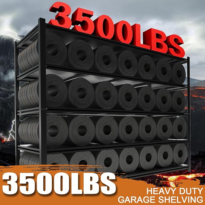 3PCS 59''W/72''H Garage Shelving Units Heavy Duty 3500LBS Metal Storage Shelves Adjustable Steel Industrial Shelving 5 Tier Storage Shelf Rack for Basement, Warehouse