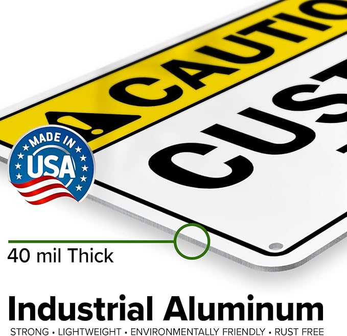 Custom Caution Sign, Ansi Sign, Osha Compliant, 7x10 Inches, Rust Free .040 Aluminum, Fade Resistant, Made in USA by My Sign Center