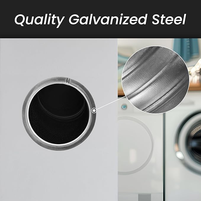 Repa Market 12'' Inch Metal Duct Connector Flange - Air Tight Vent Duct Collar - for Connecting Exhaust, Intake Flex and Straight Ducting - Heating, Cooling Universal HVAC Adapter - Home, Commercial