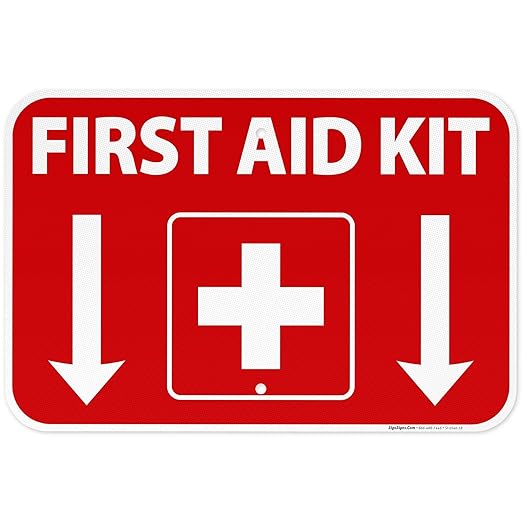First Aid Kit Sign, (SI-1040) 12x18 Inches, 3M EGP Reflective .063 Aluminum, Fade Resistant, Made in USA