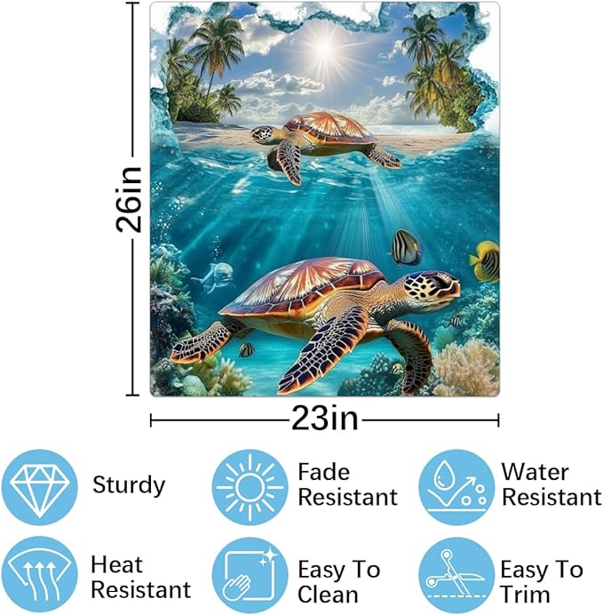 Ocean Turtles Dishwasher Magnet Cover for Door Front, Dishwasher Panel Decal Animal Reuseable Refrigerator Magnet Cover Decal Fridge Stickers Home Decor, 23 x 26 Inch