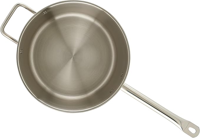 Winco Heavy-Duty Stainless Steel Sauce Pan with Cover and Helper Handle, 10 Quart