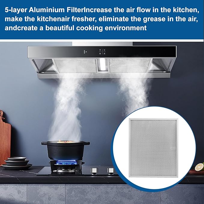 Replacement for Broan BPS1FA30 Grease Filter, 14.2" x 11.8" Aluminum Range Hood Filter Compatible with QS1 QS2 30" Series, Durable Metal Hood Filter- Blocks Grease & Filters Oven Air (2-Pk) by ENKTIK
