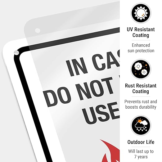 in Case of Fire Do Not Use Elevator Use The Stairs Bilingual Sign, Fire Safety Sign, 10x14 Inches, 55 mil Thick HDPE (high Density polyethylene), Made in USA