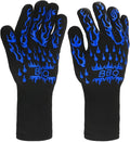 1-Pair BBQ Gloves, 1472°F Heat Resistant Non-Slip Grilling Oven Gloves for Barbecue/Baking/Cooking [L Size, Blue]
