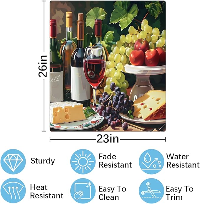 Red Wine Dishwasher Magnet Cover Red Wine Oil Painting Abstract Dishwasher Decorative Cover Front Dishwasher Door Cover Reuseable Dishwasher Cover for Kitchen Refrigerator Home Appliances 23" X 26"