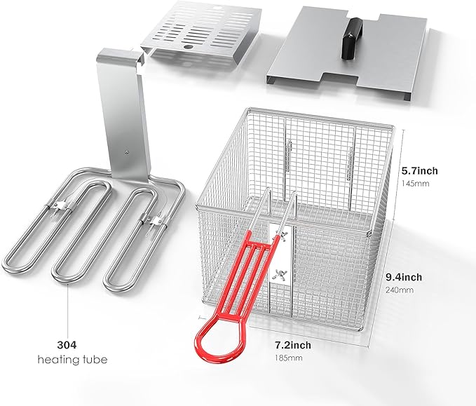 EGGKITPO Commercial Fryer Stainless Steel Electric Deep Fryer with Oil Filtration and Timer 24L Large Capacity Dual Tank Fryer with Baskets and Lids Countertop Deep Fryer for Restaurant Use 120V 3500W