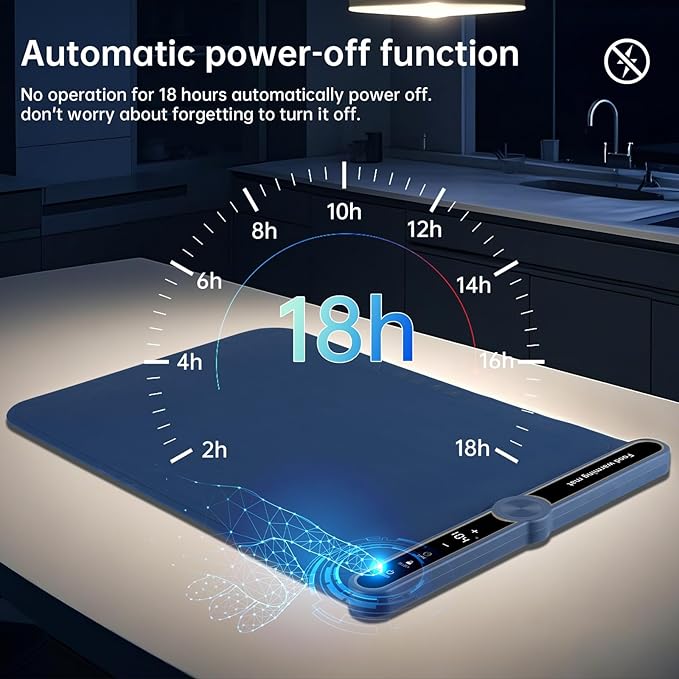Food Warming Mat - Fast Heating Silicone Electric Warming Tray with 9 Level Temperature, Raised Feet Protects Table, Roll Up Buffet Hot Plates Heat Pad, Portable Food Warmer for Parties Home Travel