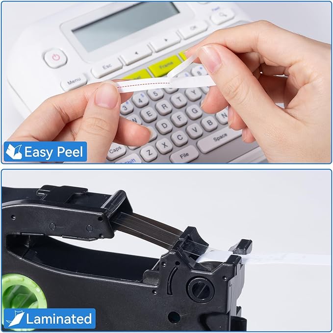 Labelife 6mm Label Tape TZe-211 Replacement for Brother P Touch TZe TZ Tape 6mm 0.23 Laminated White Label Tape TZe211 TZ-211 for Brother Label Maker PT-D210 PT-D220 PT-H110 PT-D200, 1/4 Inch, 5-Pack