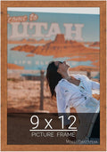 wallsthatspeak 9x12 Light Walnut Rustic Pine Picture Frame for Puzzles Posters Photos or Artwork