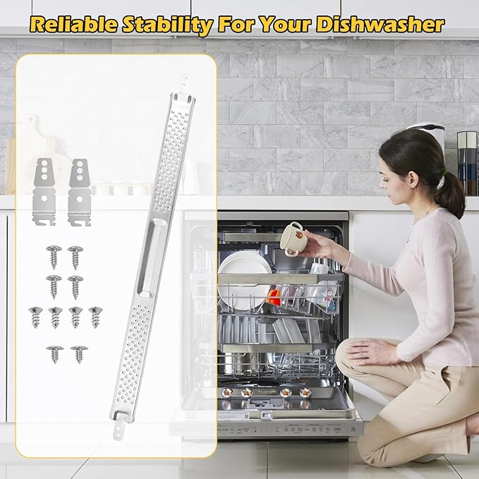 W10426979 24" Dishwasher Mounting Bracket Kit Fit for Whirlpool, KitchenAid and Maytag ﻿24 Inch Wide Dishwasher for Granite and Quartz Countertops (W10426979 (24") – for Standard)