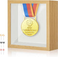 5x5 Mini Shadow Box Display Case Picture Frame with Soft Linen Back,Small Wood Color Shadow Box 5x5 for Flowers Medal Display Case Jersey pet Graduation Memorabilia Baby Ltems Crafts Photos