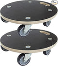 Furniture Moving Dolly Round Wood Platform Dolly 2 Packs, 12.4 x 12.4 inch 882 lbs Capacity Heavy Duty Wood Dollies cart with Wheels, Movers Carrier with 4 Soft Rubber Silent Wheels