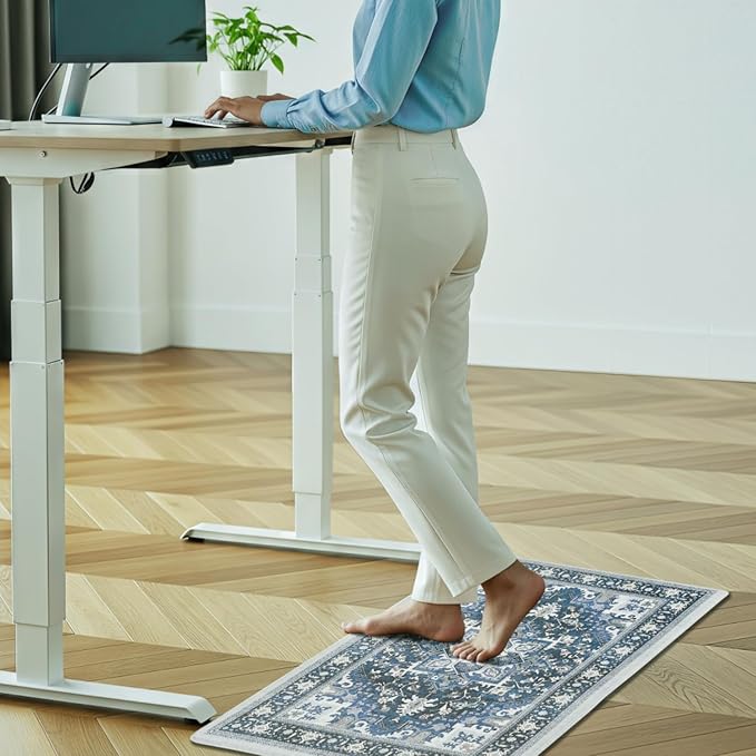 QSY Kitchen Anti Fatigue Floor Mats,Comfort Cushioned Standing Rugs,Waterproof,Non-Slip Memory Foam Kitchen Mats for Floor,39x20x0.5 Inch