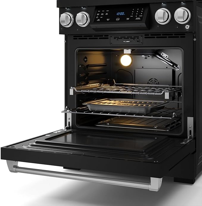 Gordon Ramsay by THOR Kitchen 30 Inch Professional Liquid Propane Range with Tilt Panel Touch Control in Black/Stainless Steel