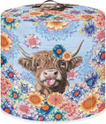 Xoenoiee Electric Pressure Cooker Cover Boho Mandala Highland Cattle Pattern Kitchen Appliance Dust Cover with Pockets, Compatible with Crock Pot, Rice Cooker, for 8 Qt Pot