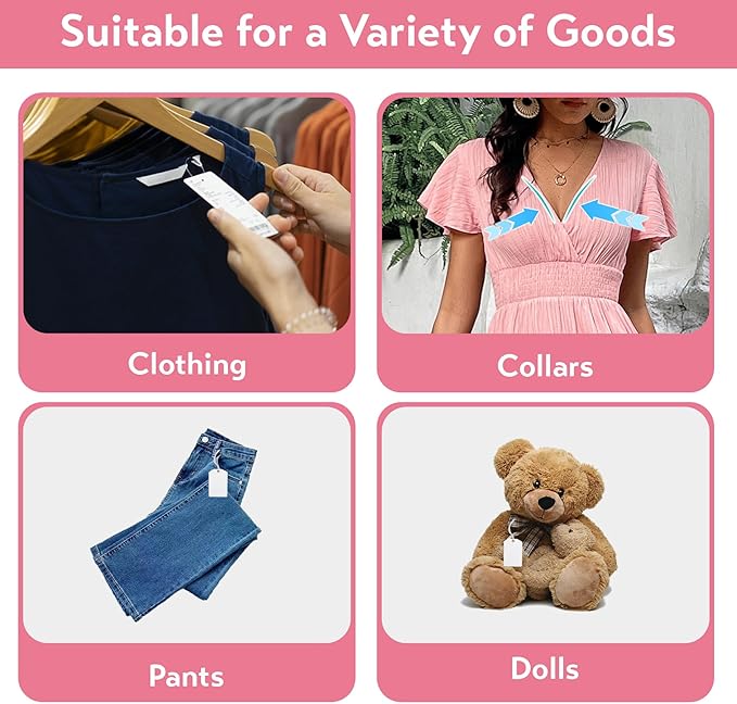 Clothing Label Gun with Box,Standard Retail Price Tag Labeling Gun Kit,Having 6 Needles, 2000 Micro Fasteners, Scissors and Soft Cover,Suitable for Store,Warehouse,Consignment,Yard Sale,etc.(Pink)