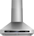 Wall Mount Range Hood 36 inch，900 CFM Kitchen Hood with Voice/Gesture/Touch Control，Vent Hood in Stainless Steel With Ducted/Ductless Convertible, 4 Speed Exhaust Fan