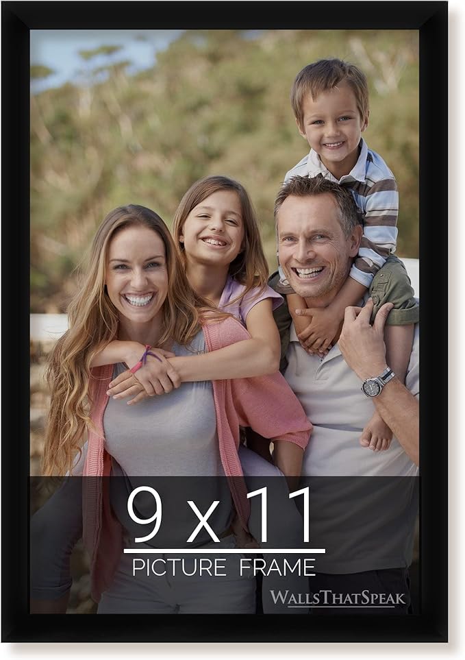 wallsthatspeak 9x11 Black Picture Frame for Puzzles Posters Photos or Artwork