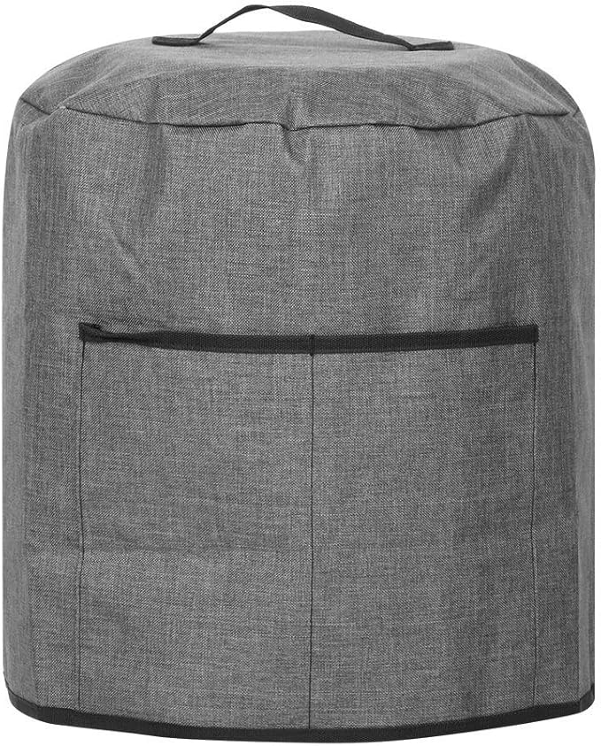 Air Fryer Cover Dust Cover, Round Protective Cover Bag Small Household Appliance Dust Cover with 2 Pocket and Handle for Electric Pressure/Rice Cooker, 38x38.7cm/15x15.2in(Black)