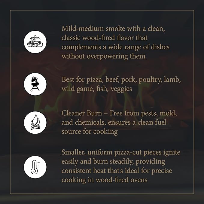 Cutting Edge Firewood Pizza Oven Wood - 8-Inch Splits - Ultra Kiln-Dried Premium Oak Cooking Logs - 10 lb Box for Alfa One, Gozney Dome, Solo Stove and More