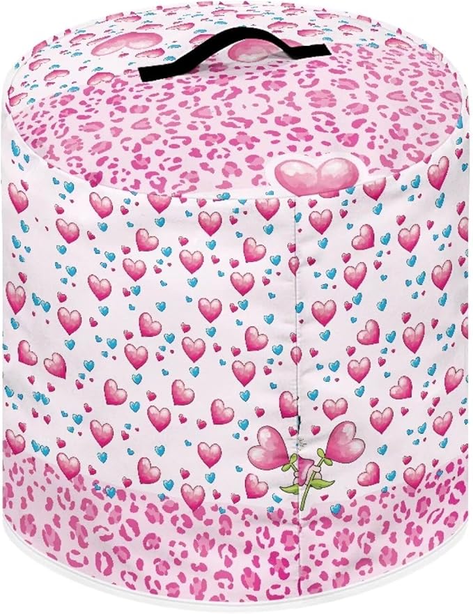 Valentine's Day Heart Print Pressure Cooker Cover Dust-proof Cover for Rice Cooker Air Fryer Kitchen Appliance Covers with Pocket and Top Handle Kitchen Décor